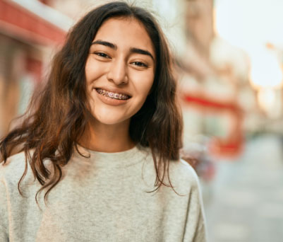 Girl Smiling with Braces
